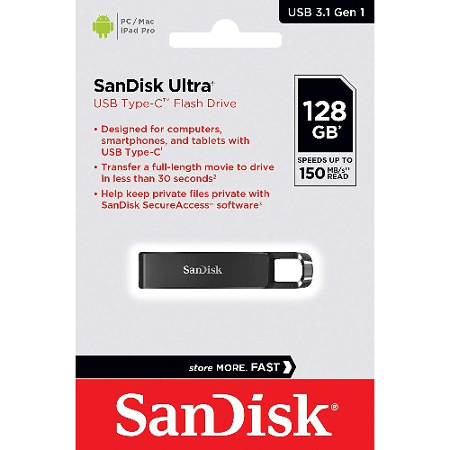 USB 3.1  128GB  SanDisk  Ultra USB Type-C, чёрный