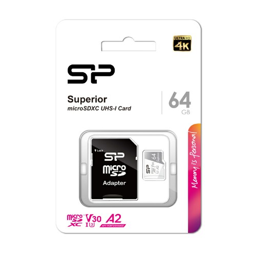 MicroSD  64GB  Silicon Power Class 10  Superior  + SD адаптер