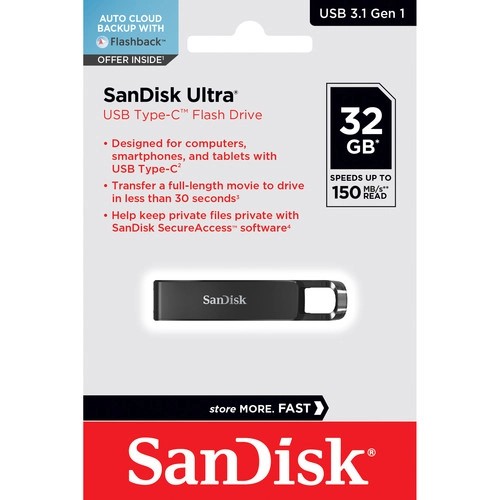 USB 3.1  32GB  SanDisk  Ultra USB Type-C, чёрный