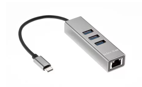 USB-концентратор USB 3.1 Type-C -->RJ-45 1000Mbps +3 USB3.0, Aluminum Shell, 0.2м Telecom <TA311C> (