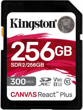 SDXC  256GB  Kingston Class 10 UHS-II U3 V90 React Plus (300 Mb/s)