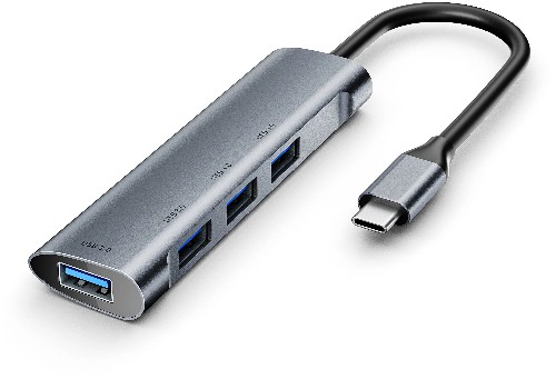 USB-концентратор Type-C --> 4 port USB3.0 HUB+PD, Alum Shell  VCOM <CU4383> (1/100)