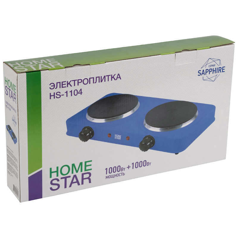 Электроплитка HOMESTAR HS-1104, чугун, серия сапфир (1/5)