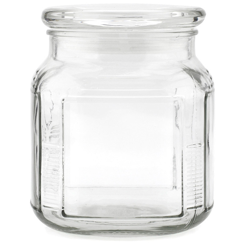 Стеклянная банка для сыпучих продуктов со стекл плоской крышкой, ARIA, объем: 0,75 л (1/24)