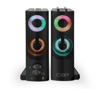 Акустическая система 2.0, CBR CMS 514L Black , USB, 2х3 Вт (6 Вт RMS), пластик, RGB-подсветка, конст