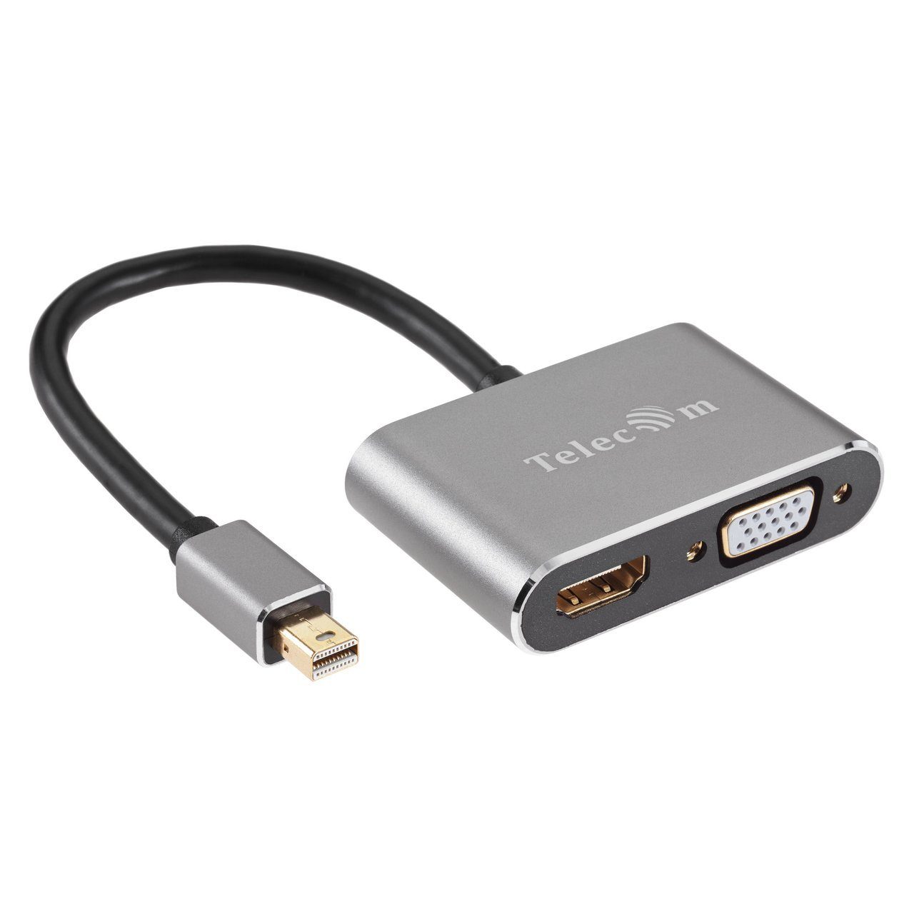 Кабель-переходник Mini DisplayPort (M) -> HDMI (F)+VGA (F) 4K@30Hz Alum Grey Telecom (TA6080) (1/200