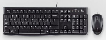Комплект проводной Клавиатура + Мышь LOGITECH MK120, USB, клав:черная мышь:черная/серая [920-002561]