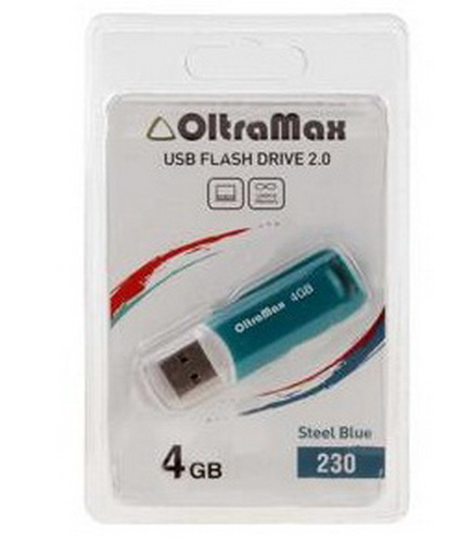 USB  4GB  OltraMax  230  стальной синий