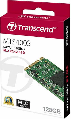 Внутренний SSD  Transcend  128GB  MTS400S, SATA-III R/W - 460/560 MB/s, (M.2), 2242, MLC