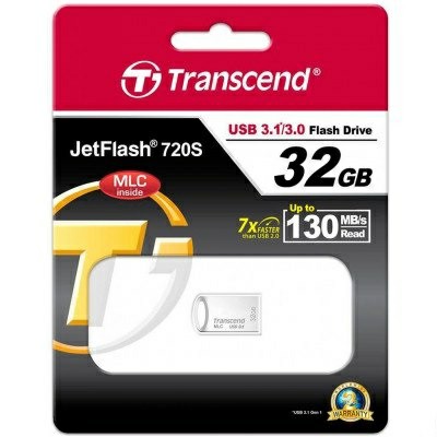 USB 3.1  32GB  Transcend  JetFlash 720S  серебро металл