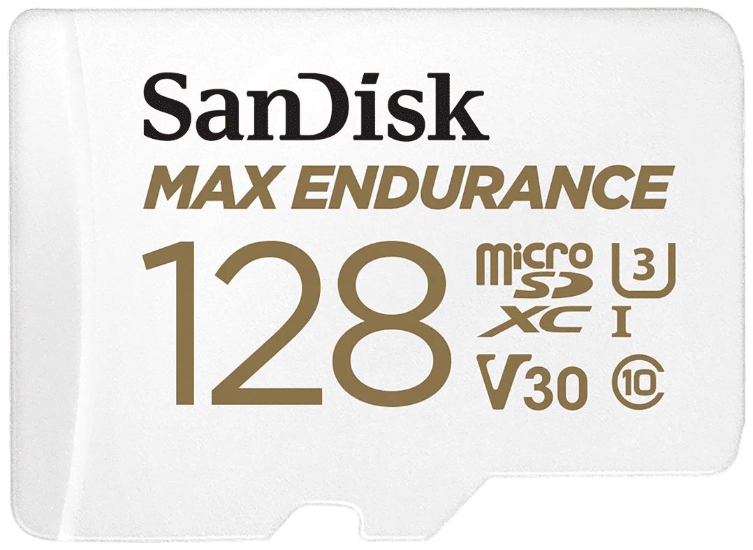 MicroSD  128GB  SanDisk Class 10 Max Endurance UHS-I V30 U3 (100 Mb/s) + SD адаптер