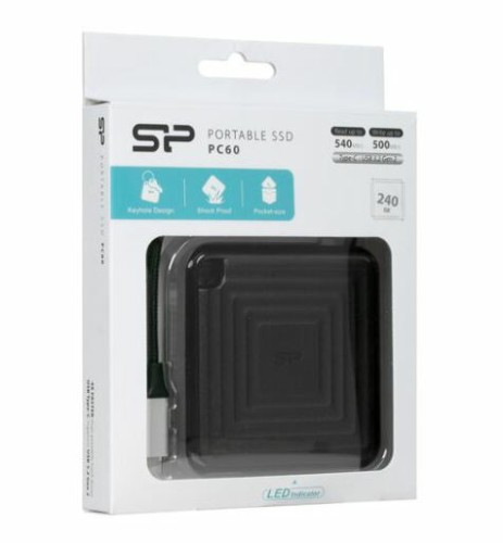 Внешний SSD  Siliсon Power  240 GB  PC60 чёрный, USB Type-C, USB 3.2