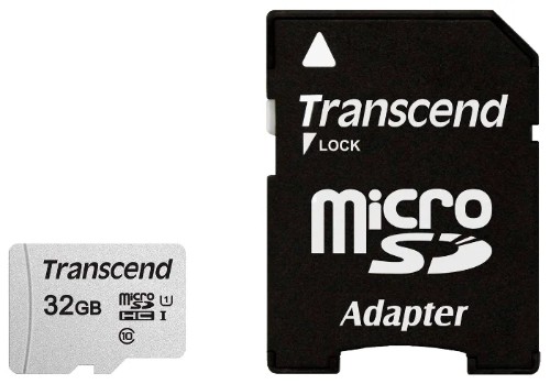 MicroSD  32GB  Transcend 300S UHS-I U1 + SD адаптер