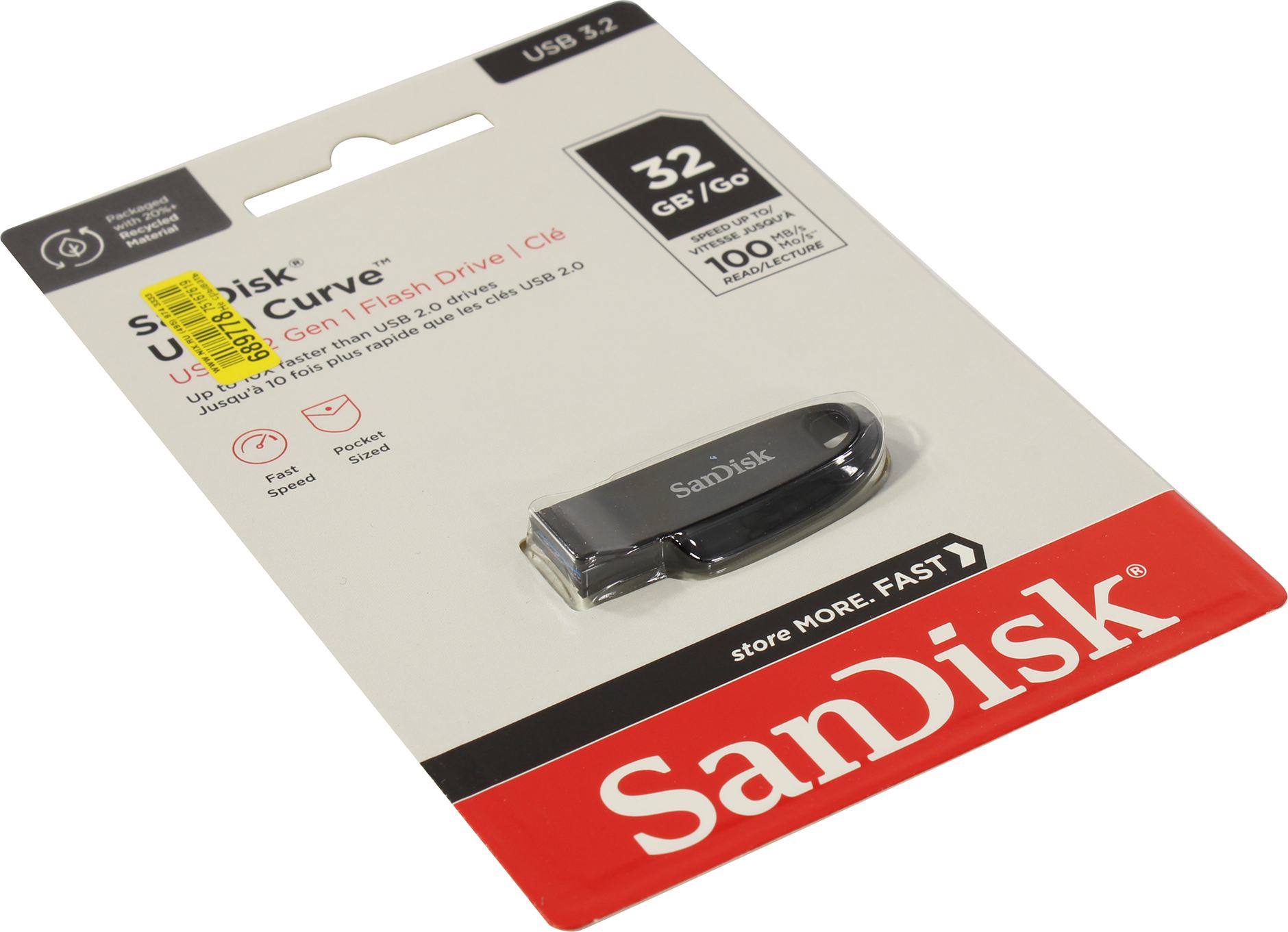 USB 3.2  32GB  SanDisk  Ultra Curve  чёрный