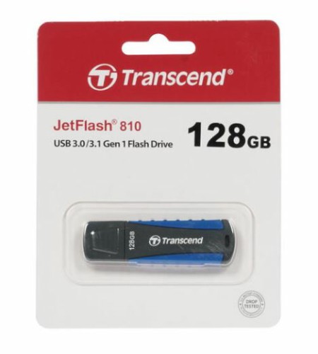 USB 3.0  128GB  Transcend  JetFlash 810  чёрный/зелёный