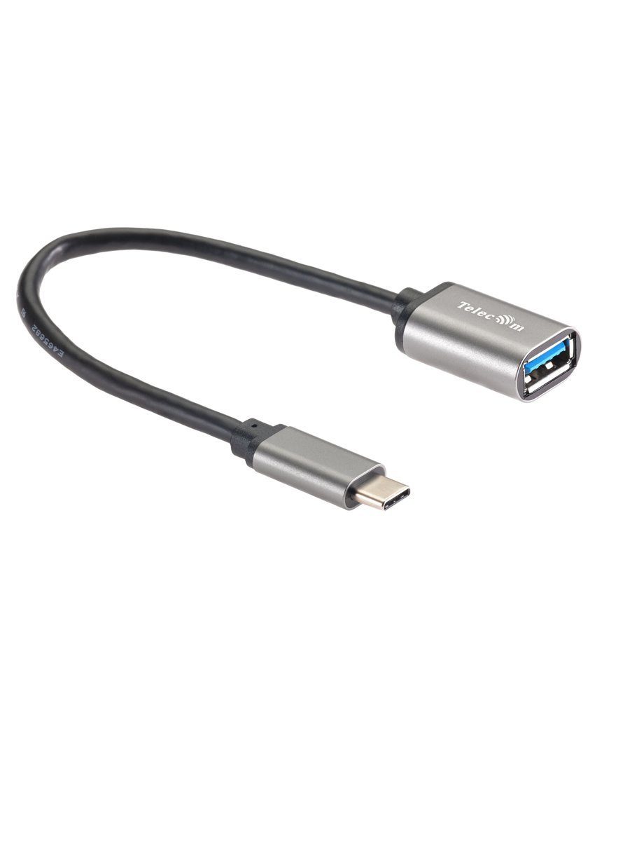 Кабель-адаптер  Type-Cm --> USB 3.0 Af , OTG, 1,5A , 5,0Gbps , Alum grey 0,2m Telecom (TC409M) (1/50