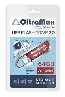 USB  64GB  OltraMax  290  темно красный