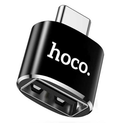 Переходник USB - Type-C(m) HOCO UA5, плоский, алюминий, цвет: чёрный (1/40/400)