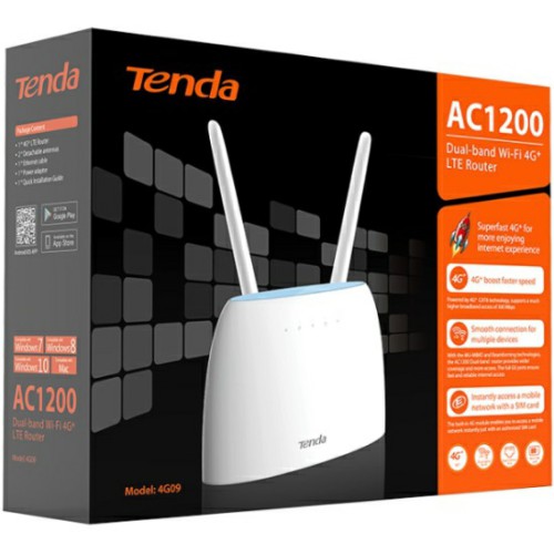 Роутер TENDA 4G09, 4G LTE и 4G VoLTE  2,4 ГГц,/ 5 ГГц увеличивает покрытие Wi-Fi, а технология Beamf