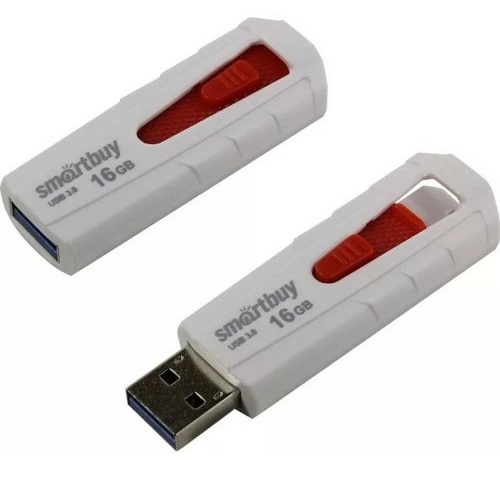 USB 3.0  32GB  Smart Buy  Iron  белый/красный