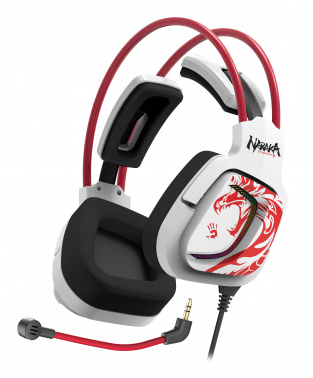 Игровая гарнитура A4TECH Bloody G575 Naraka белый/красный мониторные USB оголовье (G575 NARAKA) (1/1