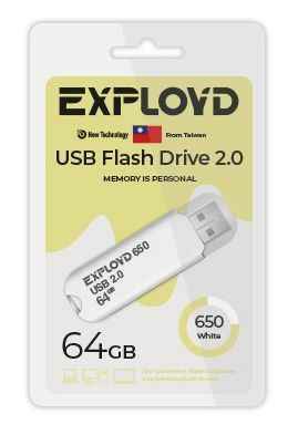 USB  64GB  Exployd  650  белый