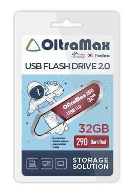 USB  32GB  OltraMax  290  темно красный