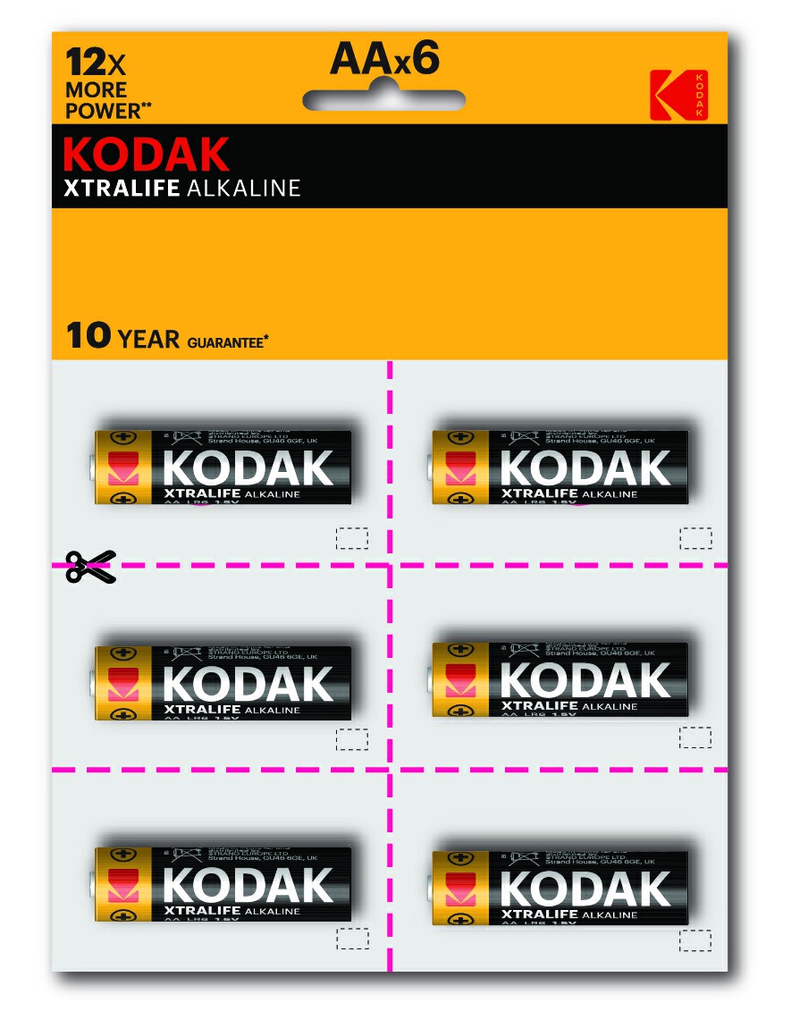 Элемент питания KODAK XTRALIFE LR6 12BL (6x2BL) [KAA-2x6 perf] (144/576/18432)