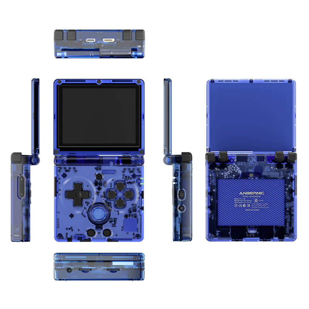 Портативная игровая приставка Anbernic RG35XXSP Transparent Blue