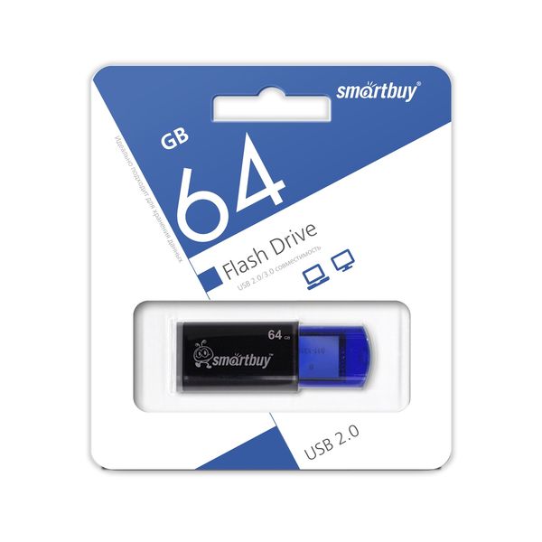 USB  64GB  Smart Buy  Click  чёрный/синий