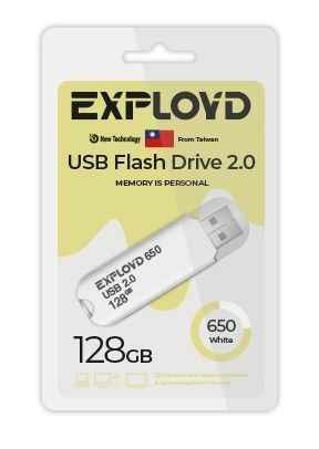 USB  128GB  Exployd  650  белый