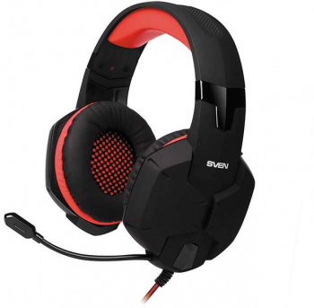 Наушники с микрофоном Sven AP-G988MV 2.2м накладные оголовье, черный/красный (1/5)