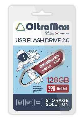 USB  128GB  OltraMax  290  темно красный