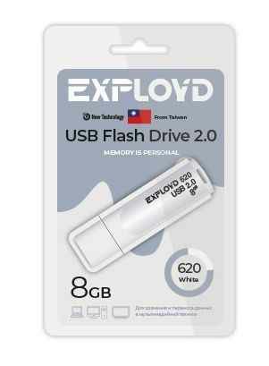 USB  8GB  Exployd  620  белый