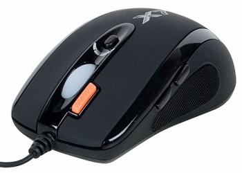 Мышь проводная игровая A4TECH X-718BK оптическая (3200dpi) USB1.1 (6but), черный (1/40)