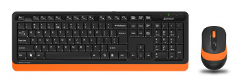 Комплект беспроводной Клавиатура + Мышь A4TECH Fstyler FG1010 USB беспроводная Multimedia, черный/ор