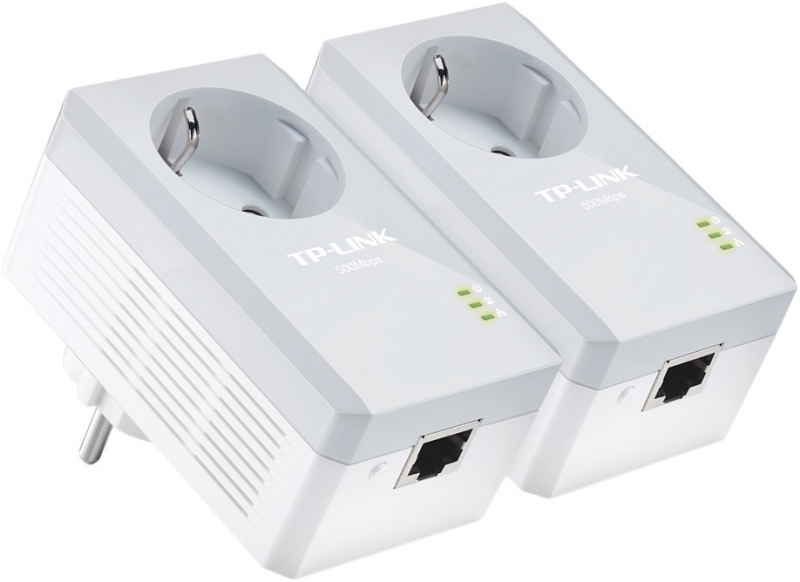 Комплект адаптеров Powerline TP-LINK TL-PA4010KIT, 802.3/802.3u, 500 Mb/б по электросети (1/24)