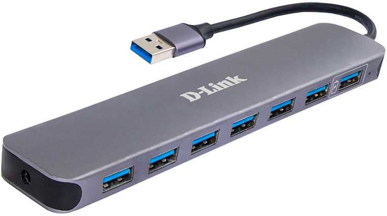 Разветвитель USB 3.0 D-Link DUB-1370/B2A 7 порт., черный (1/30)