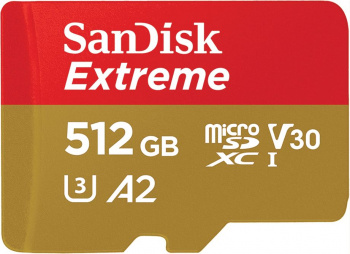 MicroSDXC  512GB  Sandisk Rescue Pro Deluxe A2 V30 UHS-I U6 (160 Mb/s)+SD адаптер