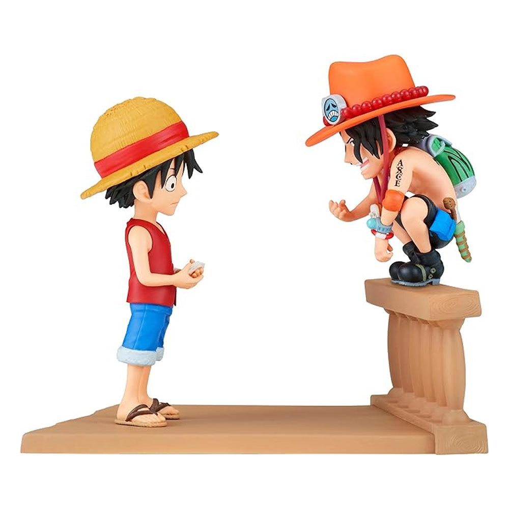 Фигурка BANPRESTO One Piece – Луффи и Эйс (WCF Log Stories), 8 см