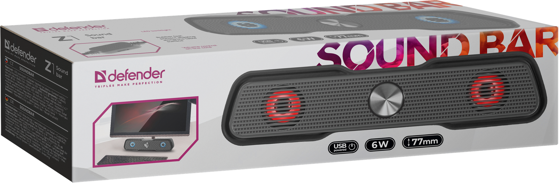 Саундбар  Defender Z1 5.1 черный 6Вт портативные