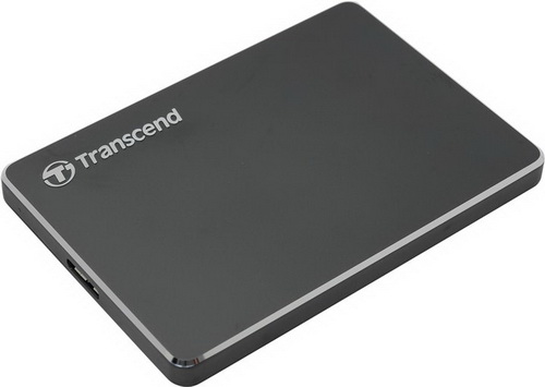 Внешний HDD  Transcend  1 TB  25C3 StoreJet, Extra Slim серый, 2.5", USB 3.0