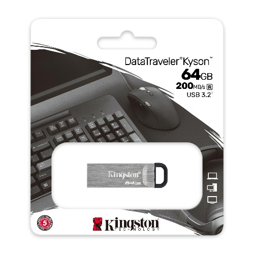 USB 3.2  64GB  Kingston  DataTraveler Kyson  металл