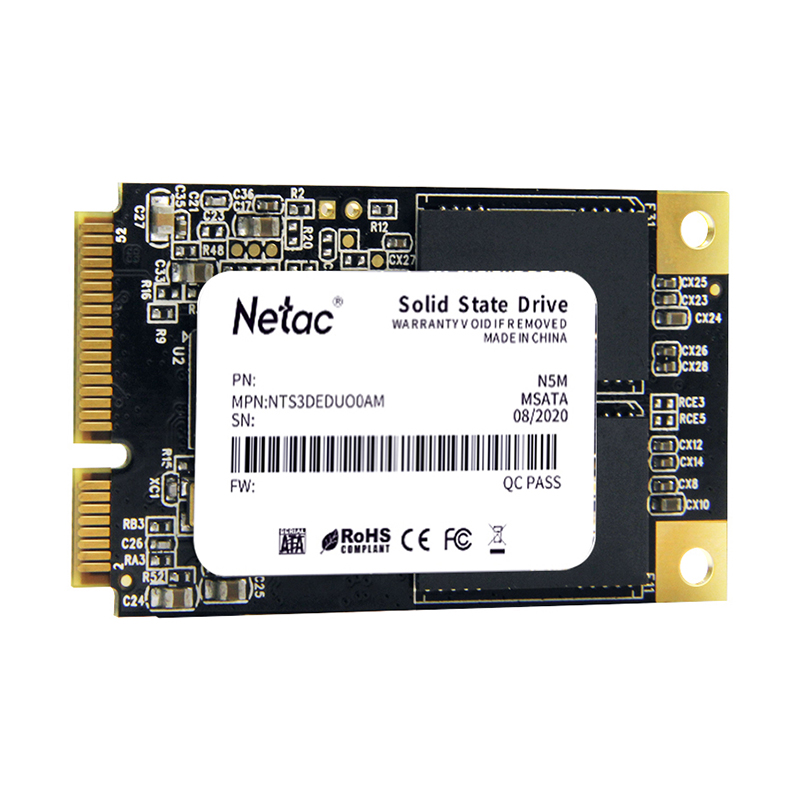 Внутренний SSD  Netac  128GB  N5M, mSata (mini SATA), SATA-III, R/W - 510/440 MB/s, 3D NAND