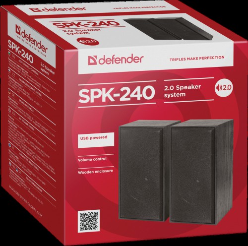 Активная система DEFENDER, 2.0, SPK-240, USB, черная (1/30)