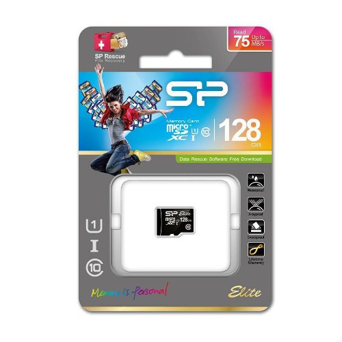 MicroSD  128GB  Silicon Power Class 10 Elite UHS-I (R/W 75/15 Mb/s) без адаптера