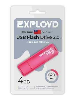 USB  4GB  Exployd  620  красный