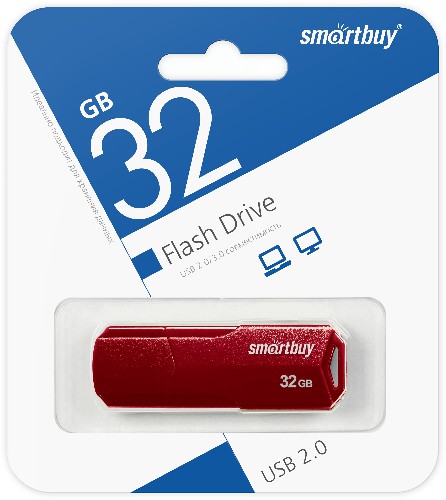 USB  32GB  Smart Buy  Clue  бордовый