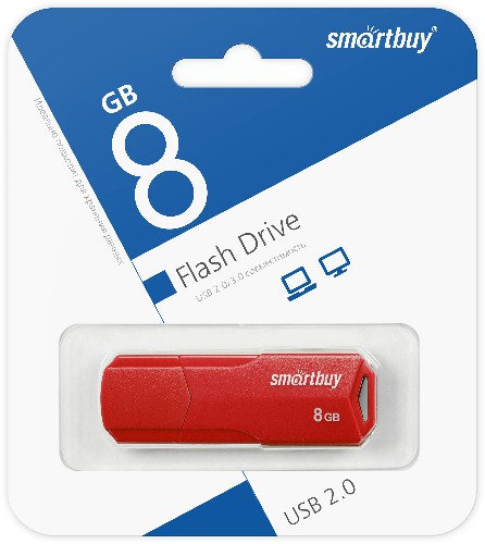 USB  8GB  Smart Buy  Clue  красный