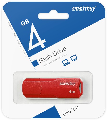 USB  4GB  Smart Buy  Clue  красный
